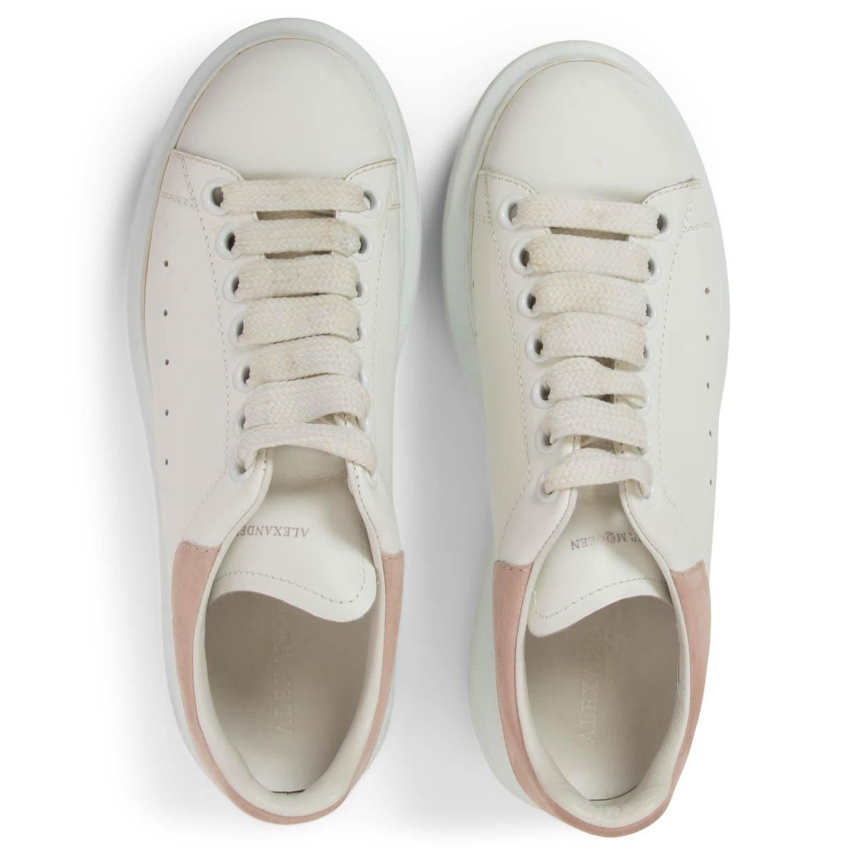 ALEXANDER MCQUEEN white leather OVERSIZED Sneakers Shoes 37.5 In Good Condition In Zürich, CH