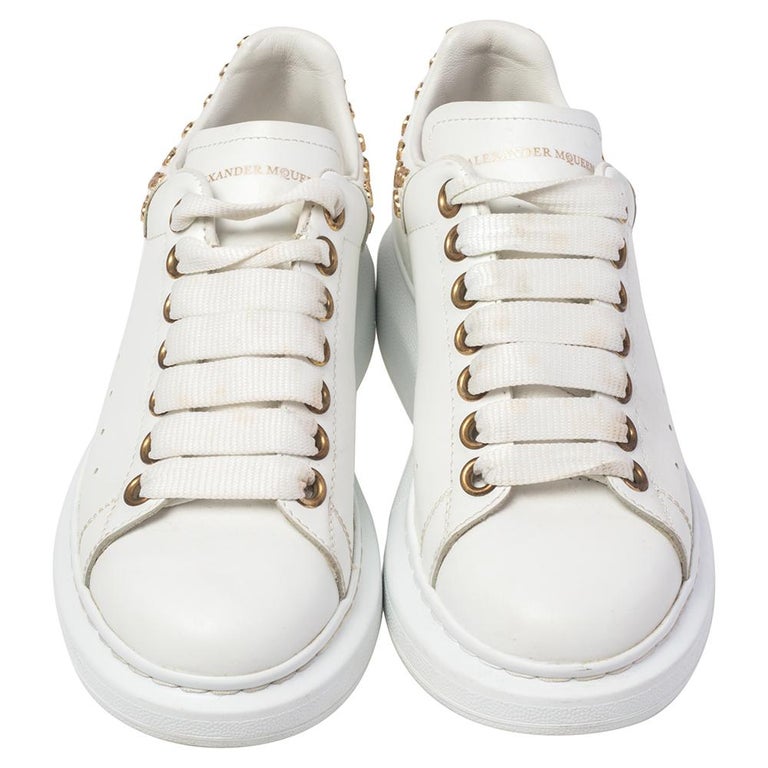 Alexander McQueen White Leather Studded Oversized Sneakers Size EU 35 ...
