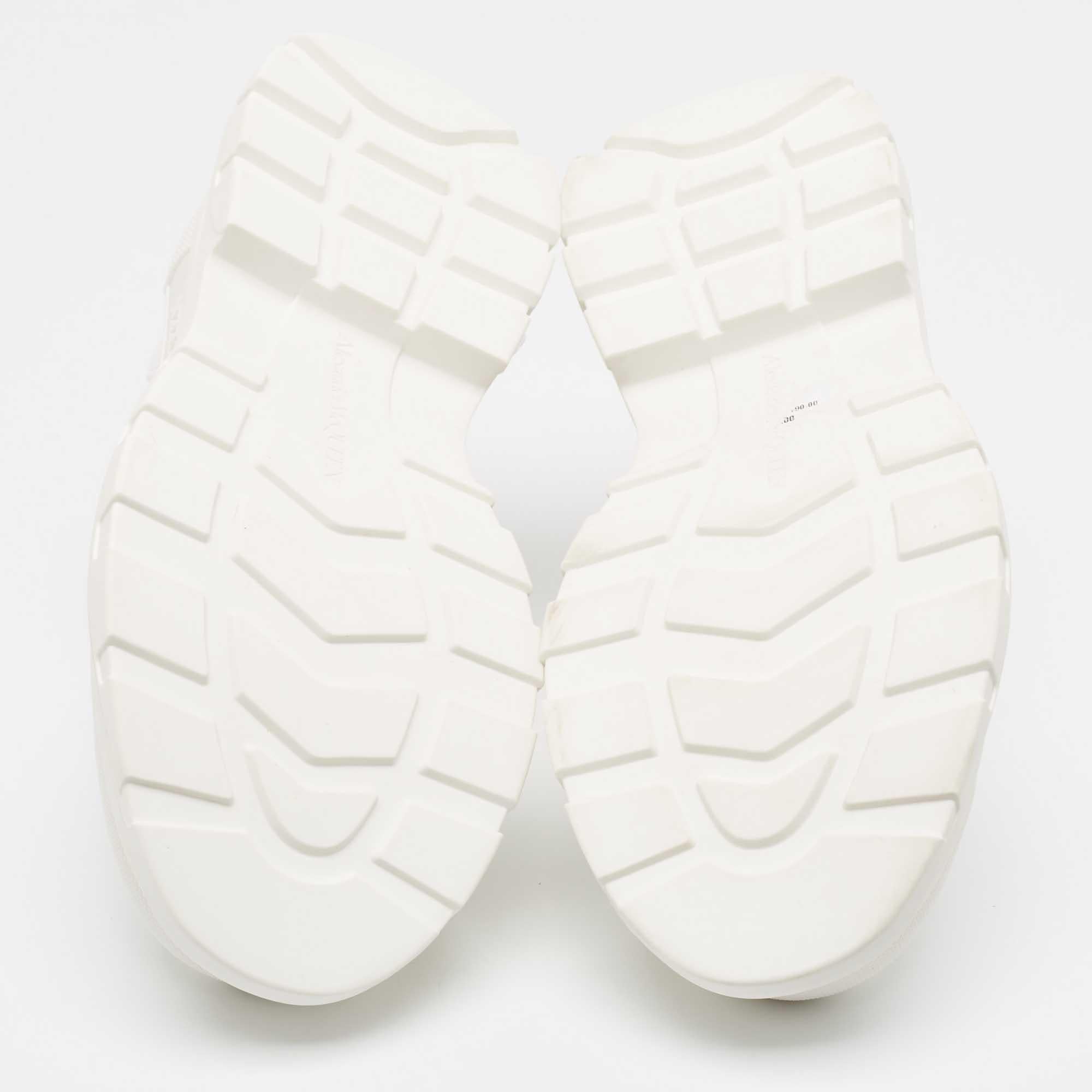 Alexander McQueen White Leather Tread Slick Moto Sneakers Size 40 1