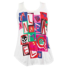 Alexander McQueen White Logo Graphic Tank Top Size S
