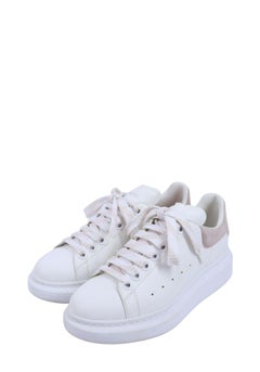 Alexander McQueen White Oversized Sneakers with Blush Suede Heel - EU 37