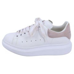 Alexander McQueen White Oversized Sneakers with Blush Suede Heel - EU 37