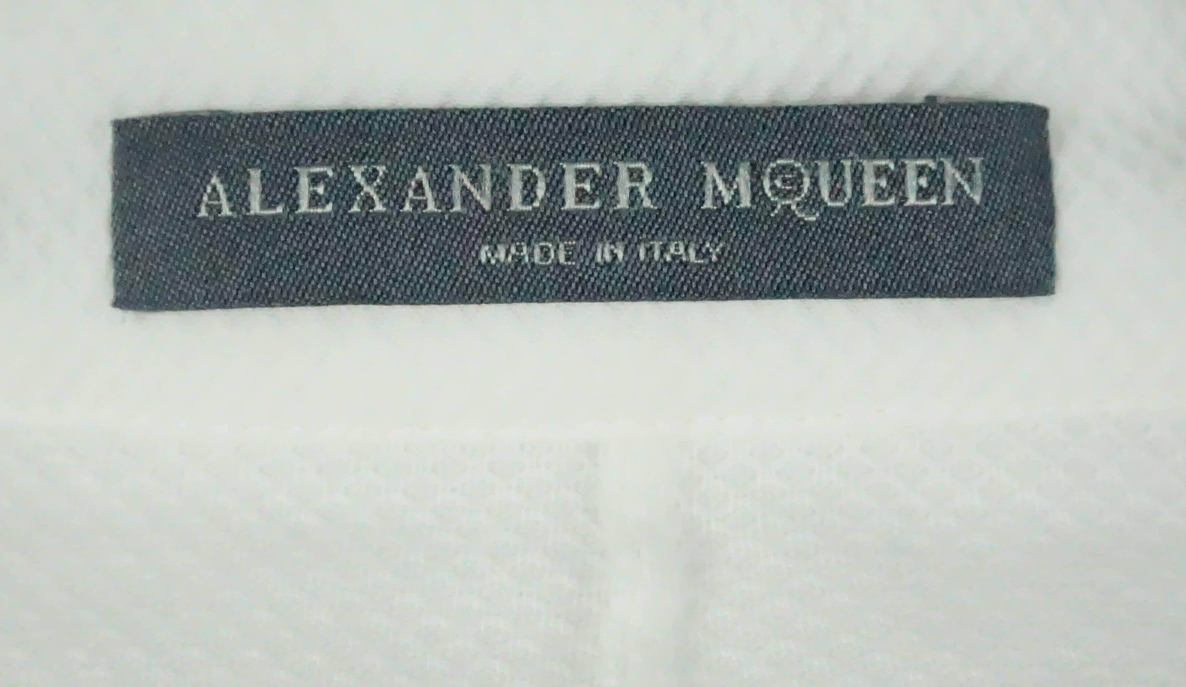 Women's Alexander McQueen White Pique Long Tunic/3/4 Coat - M