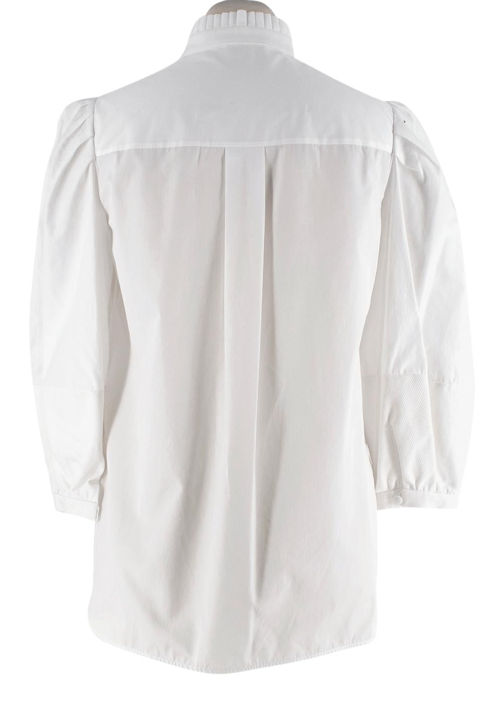 Gray Alexander McQueen White Poplin & Waffle Cotton Shirt US 2-4 For Sale