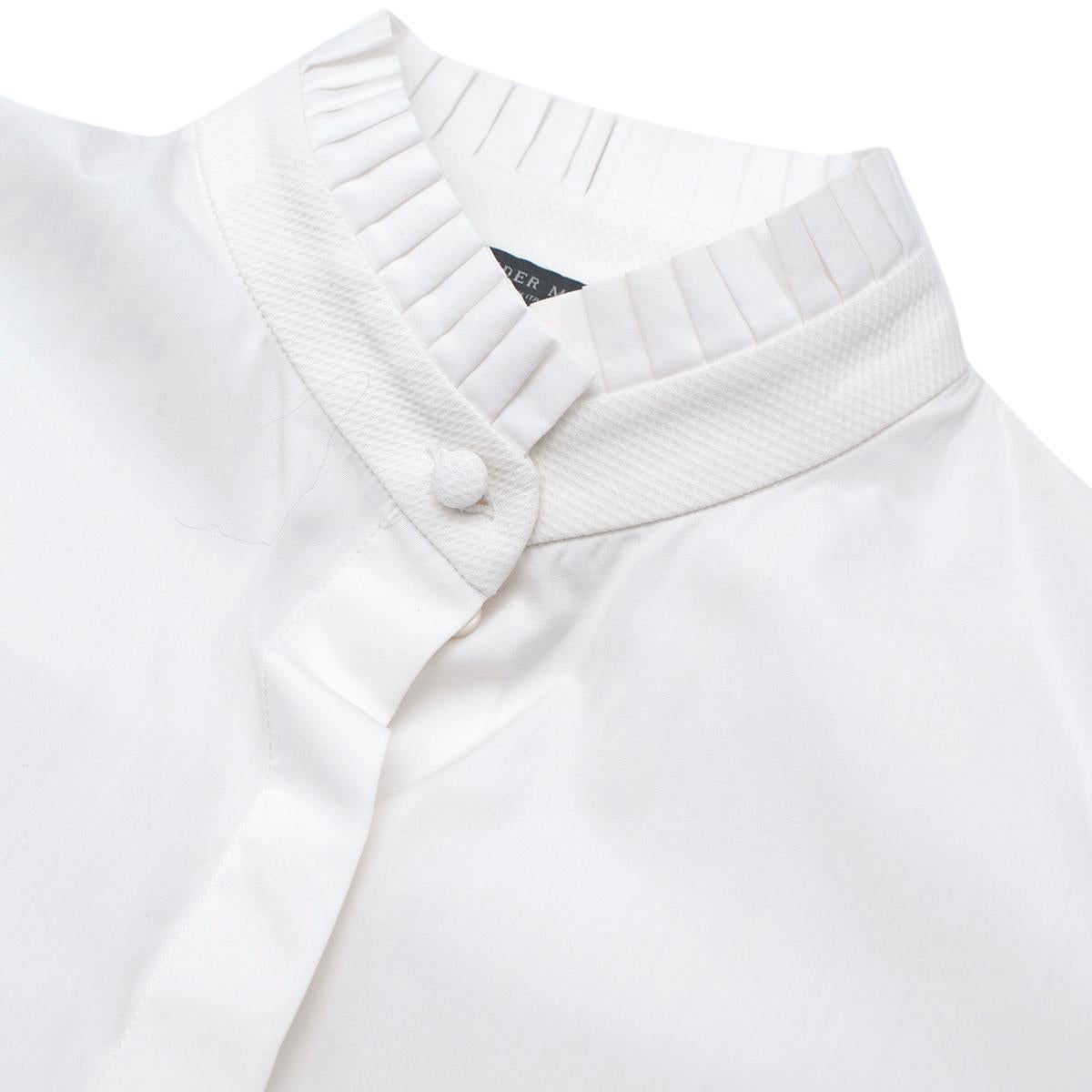 Women's Alexander McQueen White Poplin & Waffle Cotton Shirt US 2-4 For Sale