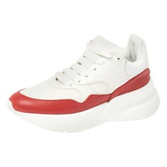 Used Alexander McQueen White/Red Oversized Runner Low Top Sneakers Size 38