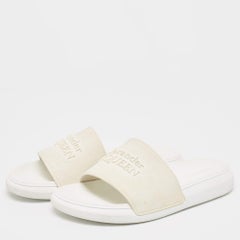 Alexander McQueen White Rubber Flat Slides Size 36