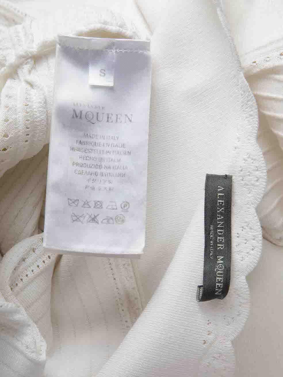 Alexander McQueen White Ruffle Lace Skirt Set Size S For Sale 3