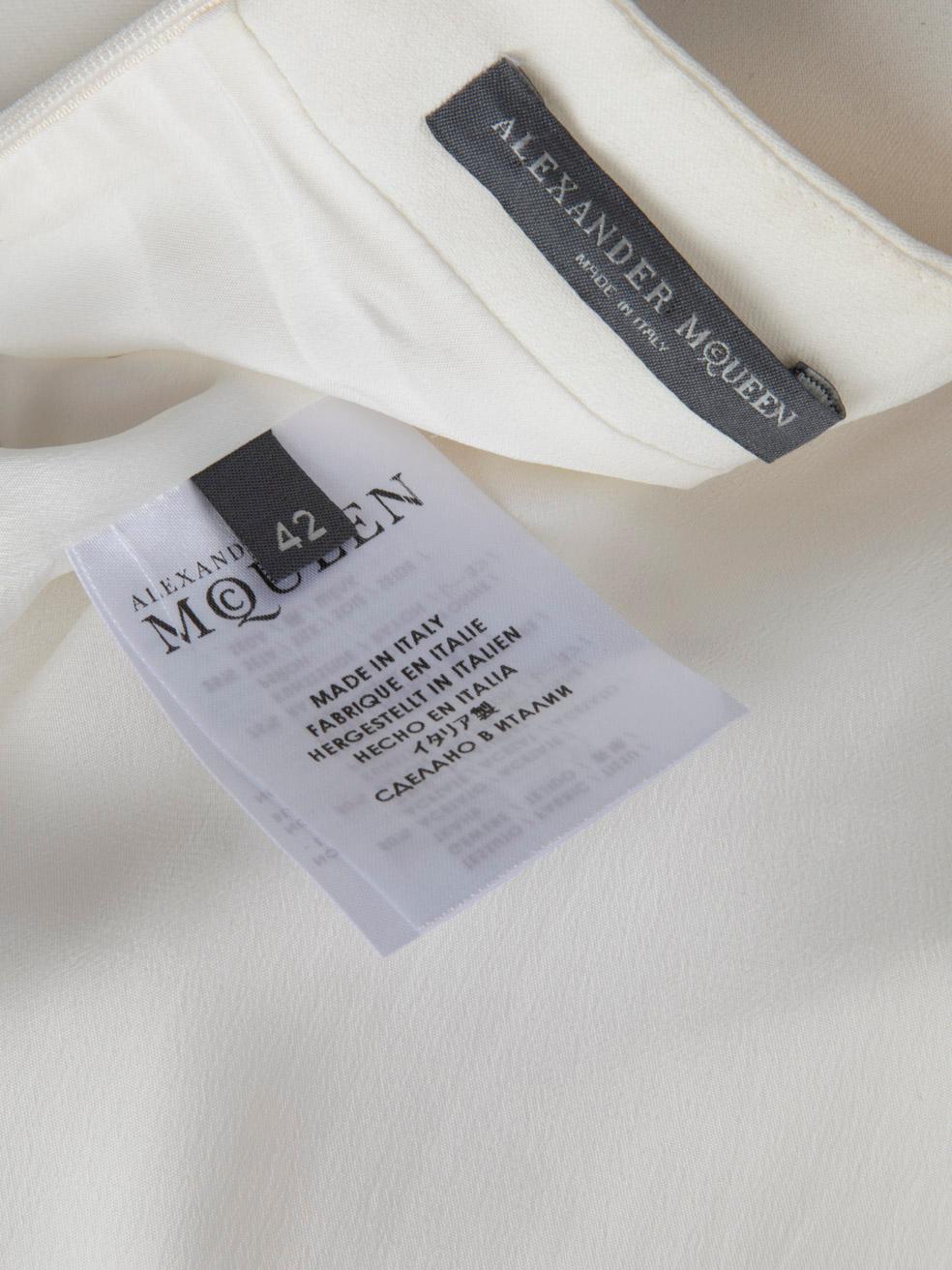 Alexander McQueen White Shoulder Padded Dress Size M 2