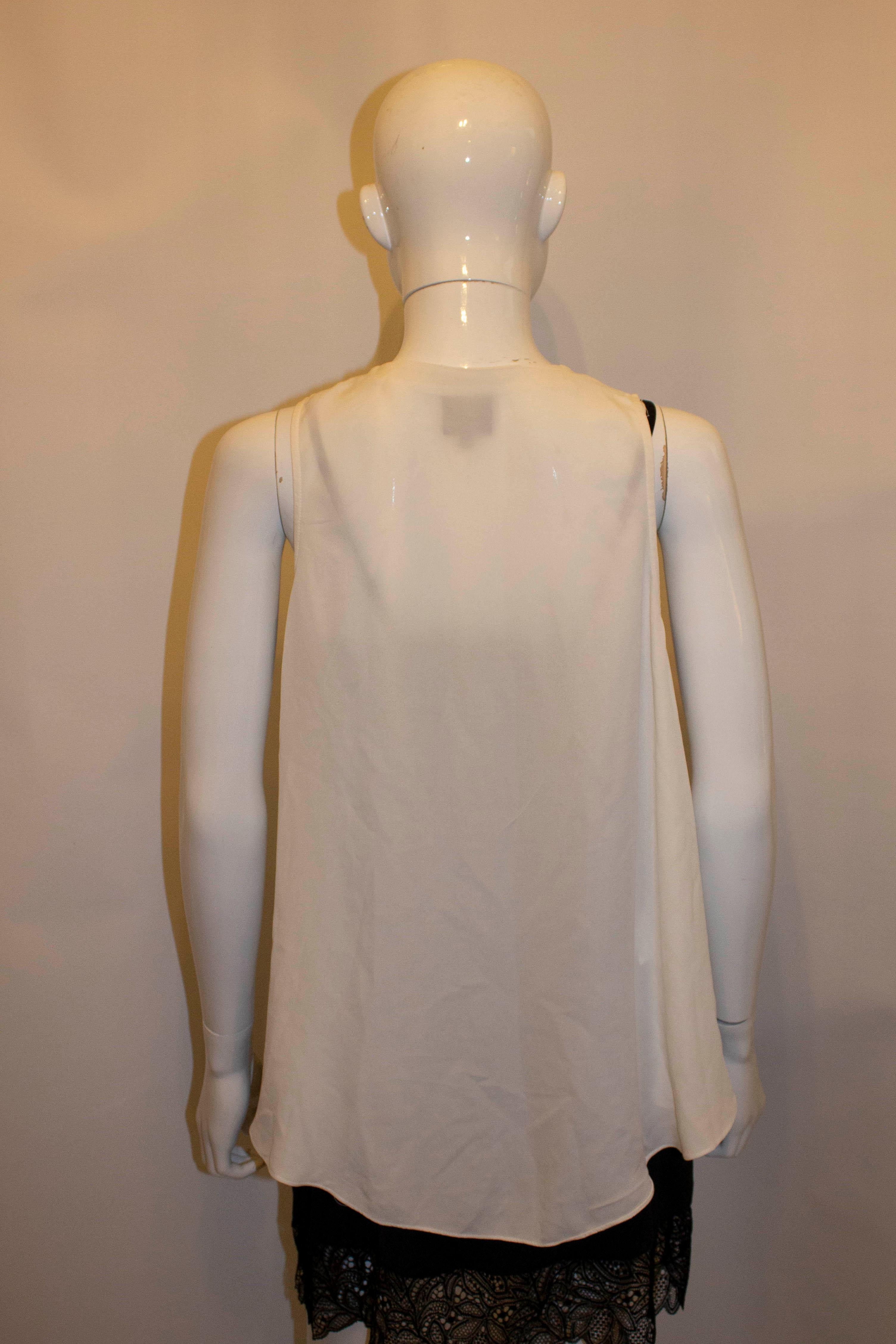 Brown Alexander McQueen White Silk Top For Sale