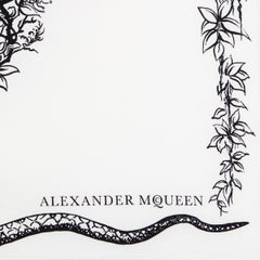 ALEXANDER MCQUEEN white silk twill SNAKE SKULL BANDANA Scarf