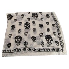 Alexander McQueen White Skull Scarf