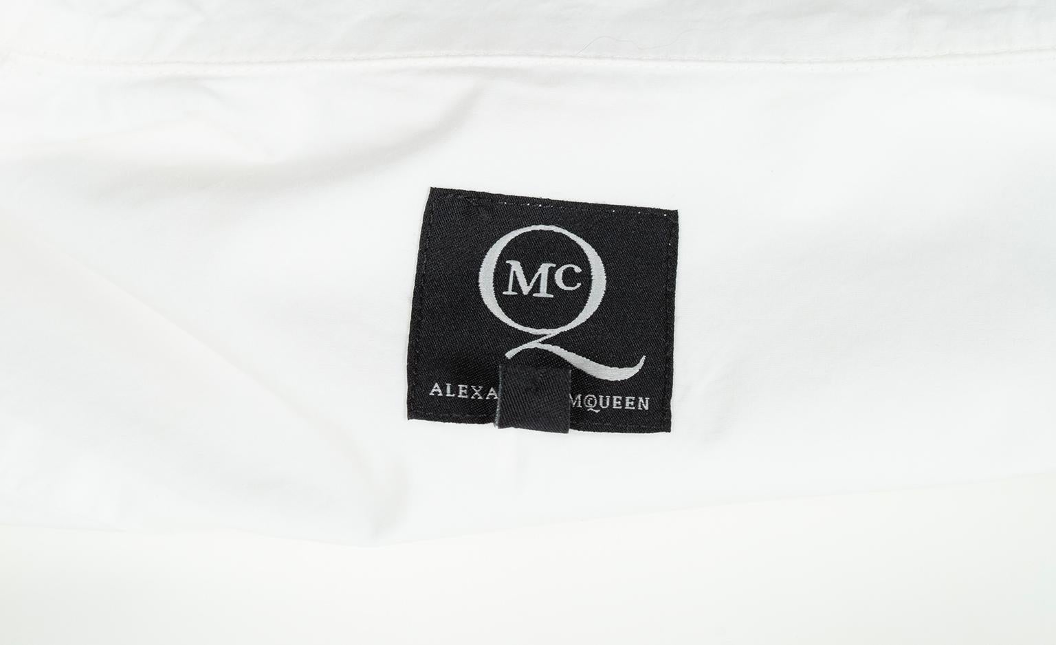 Alexander McQueen White Sleeveless Button Front Peplum Shirt, Orig Tag– XS, 2018 For Sale 5