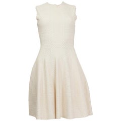 ALEXANDER MCQUEEN white Sleeveless JACQUARD KNIT Dress S