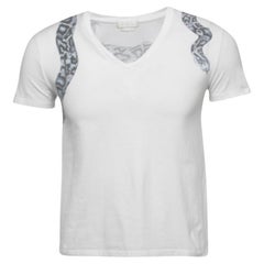 Alexander McQueen Maglietta in cotone con stampa serpente e scollo a V XS