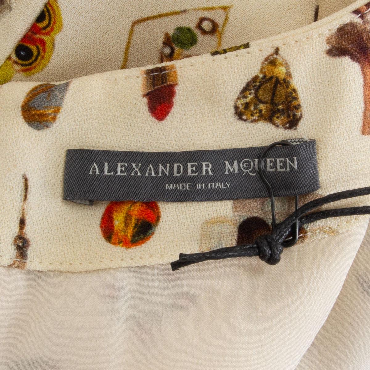Women's ALEXANDER MCQUEEN white viscose OBSESSION Pleated Mini Dress 38 XS