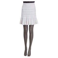 ALEXANDER MCQUEEN white viscose TWEE KNIT Flared Skirt S