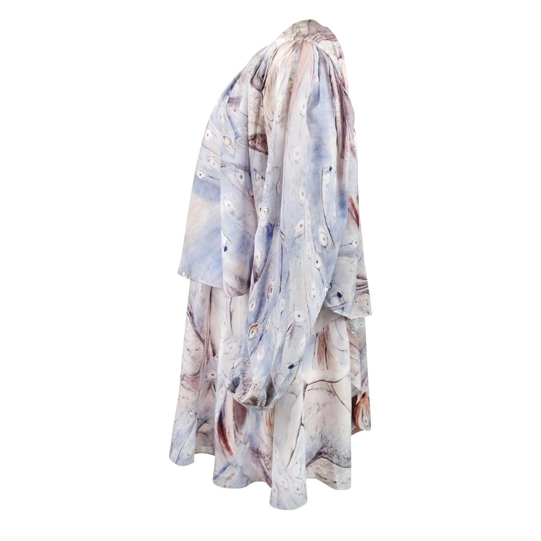 Women's Alexander McQueen William Blake Dante Print Draped Dress For Sale