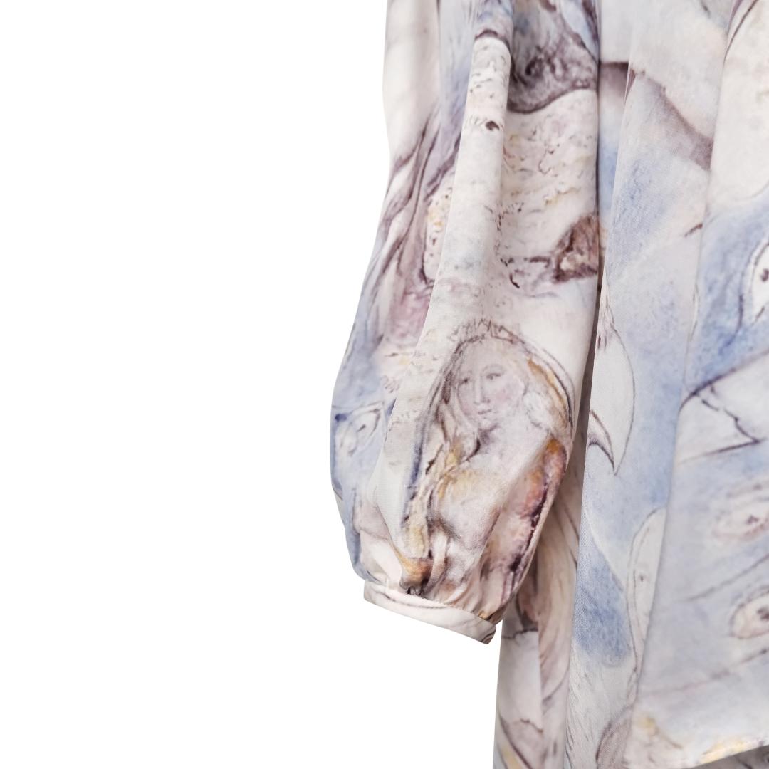 Alexander McQueen William Blake Dante Print Draped Dress For Sale 1