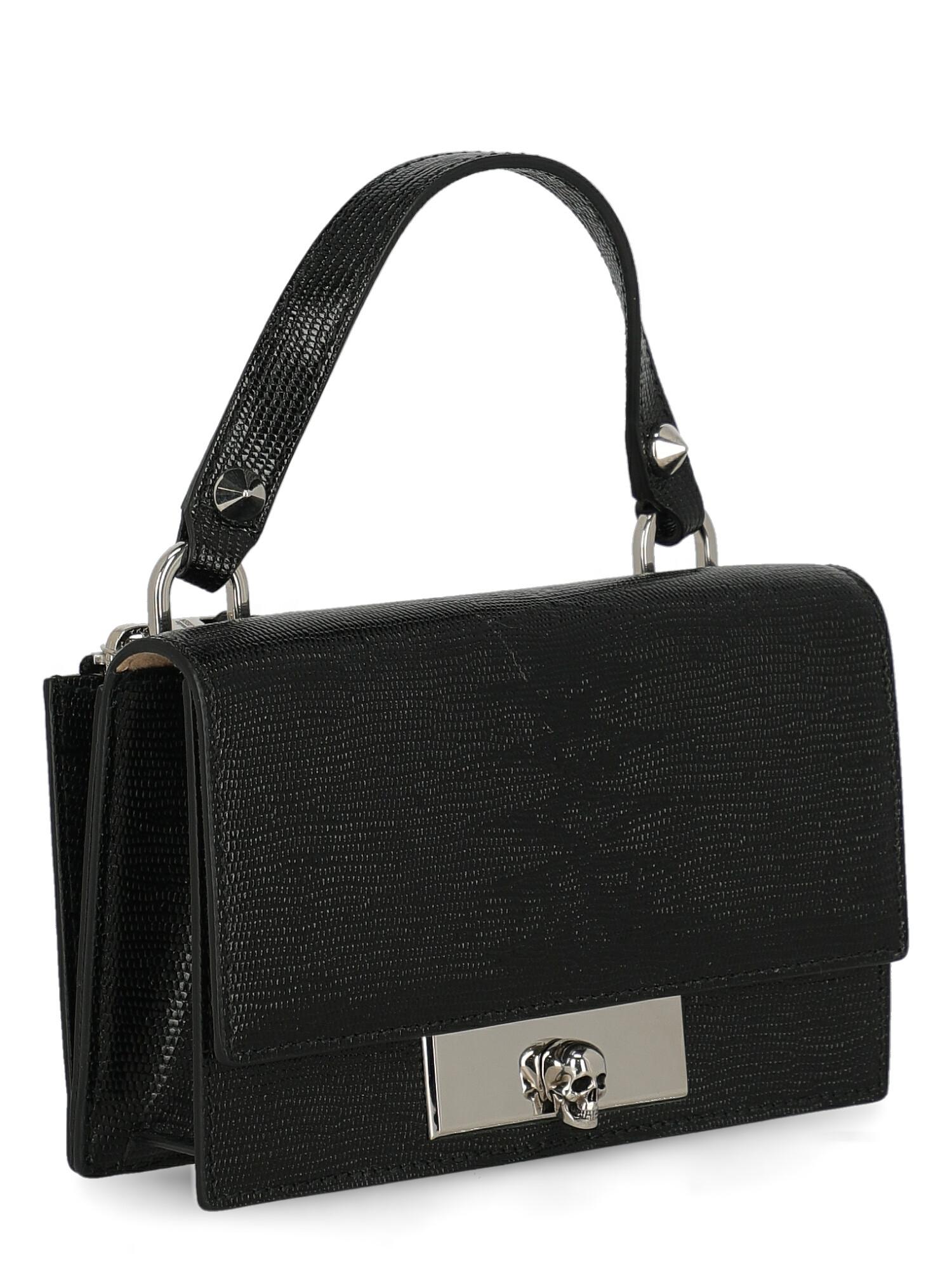 Alexander Mcqueen Woman Handbag Black Leather In Excellent Condition For Sale In Milan, IT
