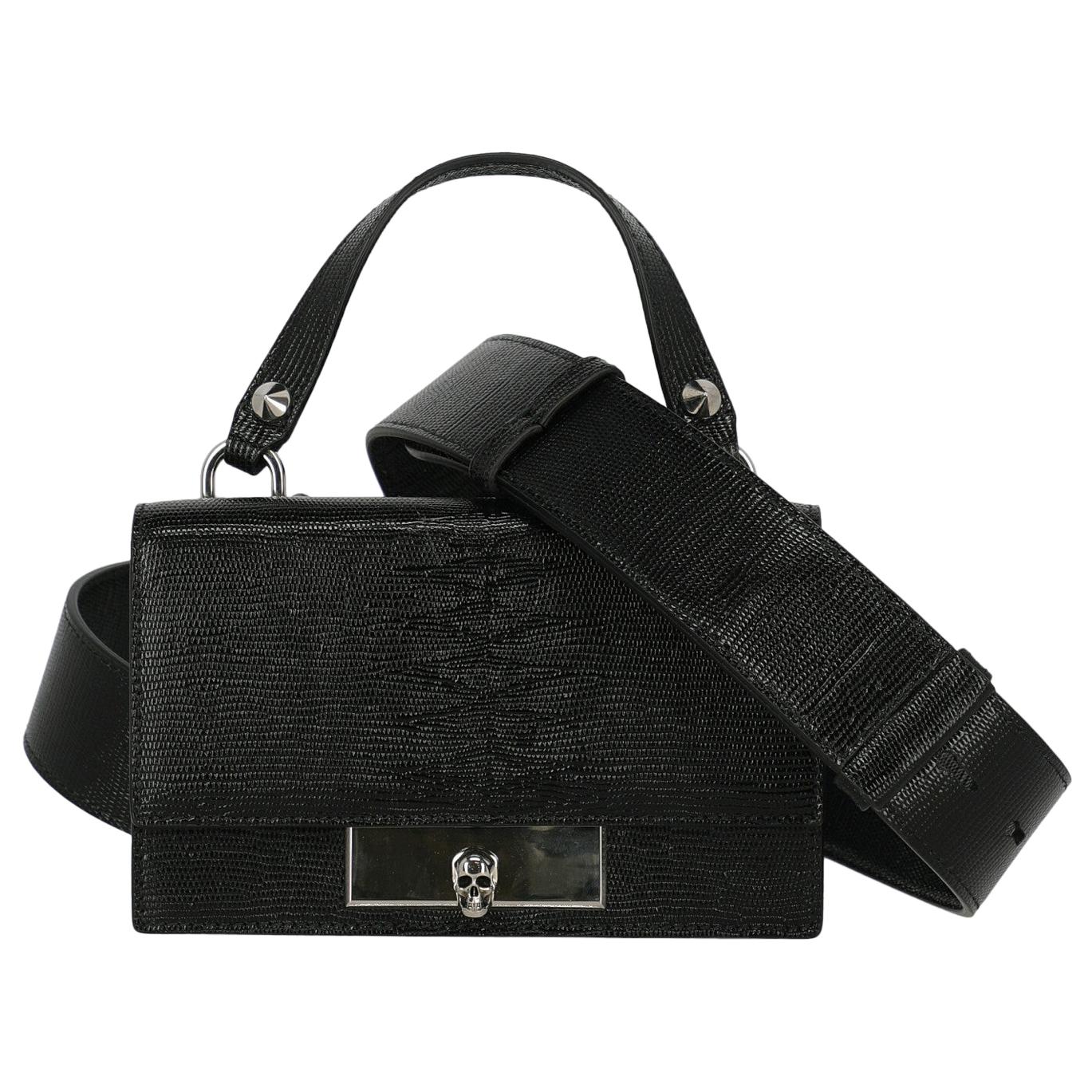 Alexander Mcqueen Woman Handbag Black Leather For Sale
