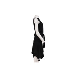 Vestido midi asimétrico con cinturón de Alexander McQueen para mujer, talla 40, de acetato y rayón, negro