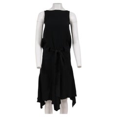 Vestido midi asimétrico con cinturón de Alexander McQueen para mujer, talla 40, de acetato y rayón, negro