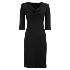 Alexander McQueen Women's Black Cowl Neck Dress