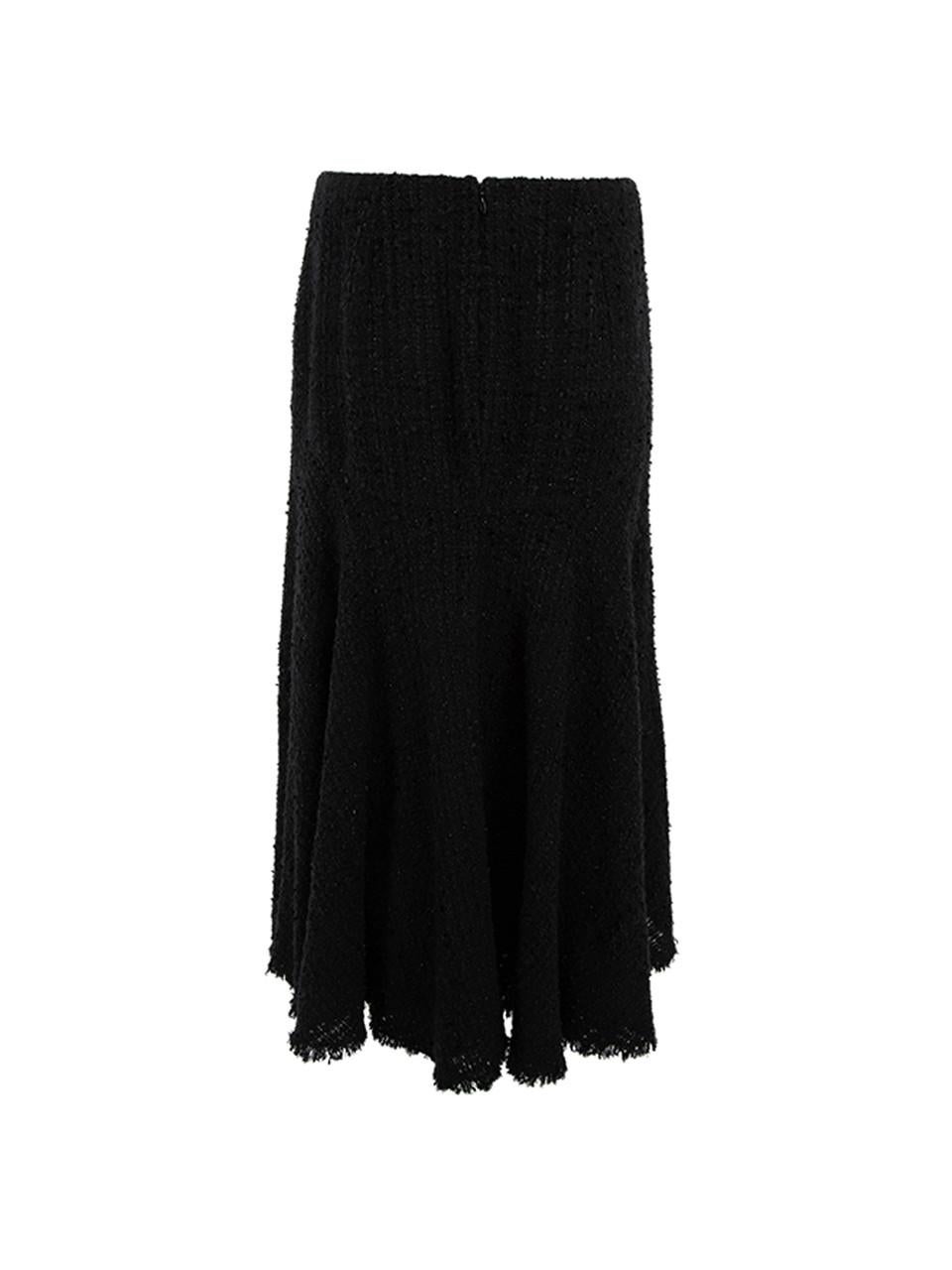 Alexander McQueen Women's Black Metallic Thread Midi Skirt In Excellent Condition In London, GB