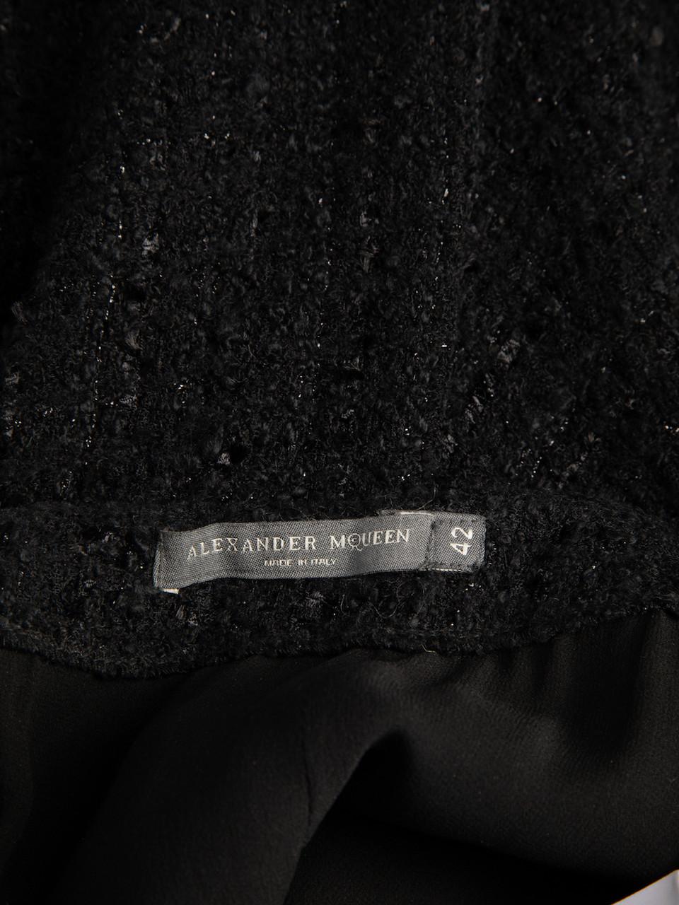 Alexander McQueen Women's Black Metallic Thread Midi Skirt 1