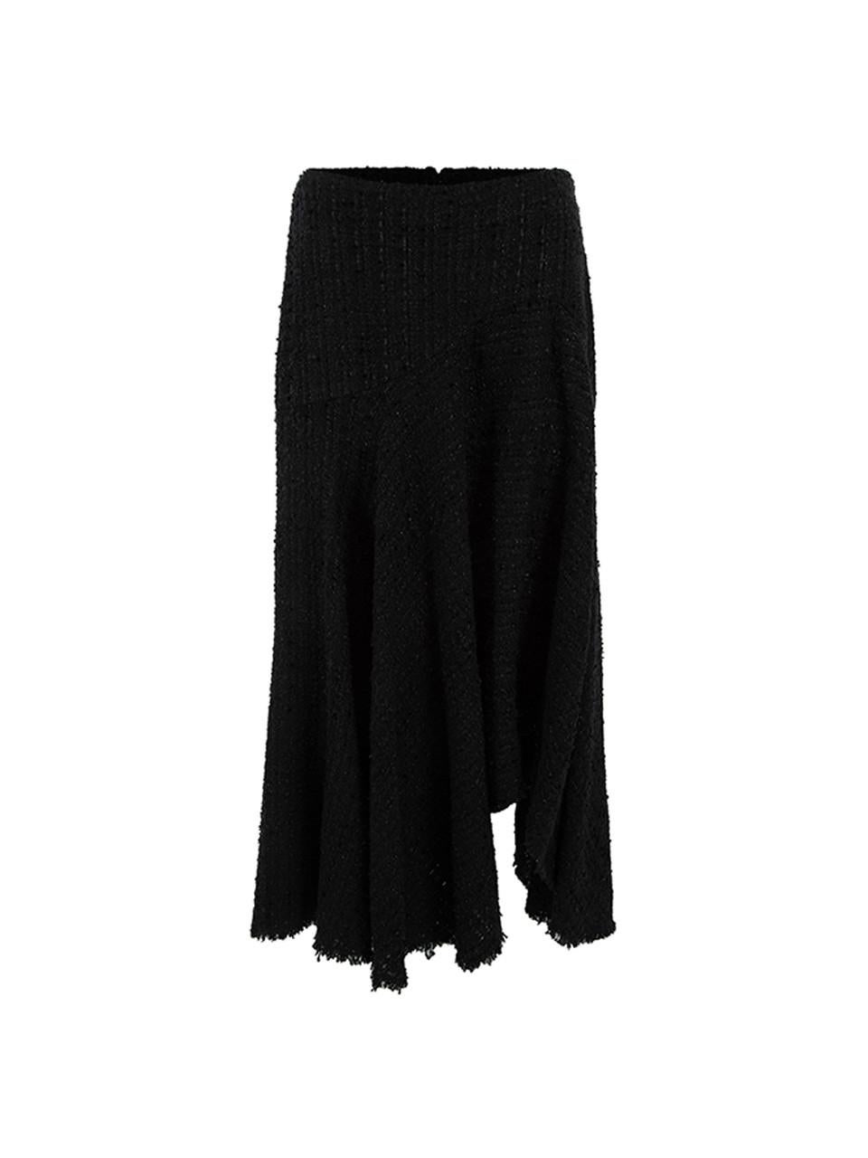 Alexander McQueen Women's Black Metallic Thread Midi Skirt