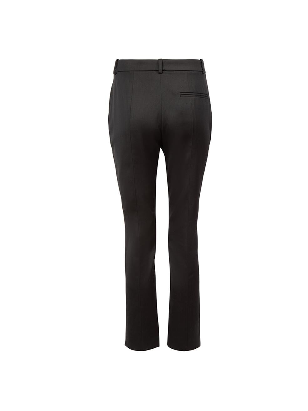 Alexander McQueen Women's Black Slit Hem Slim Fit Trousers In Good Condition In London, GB