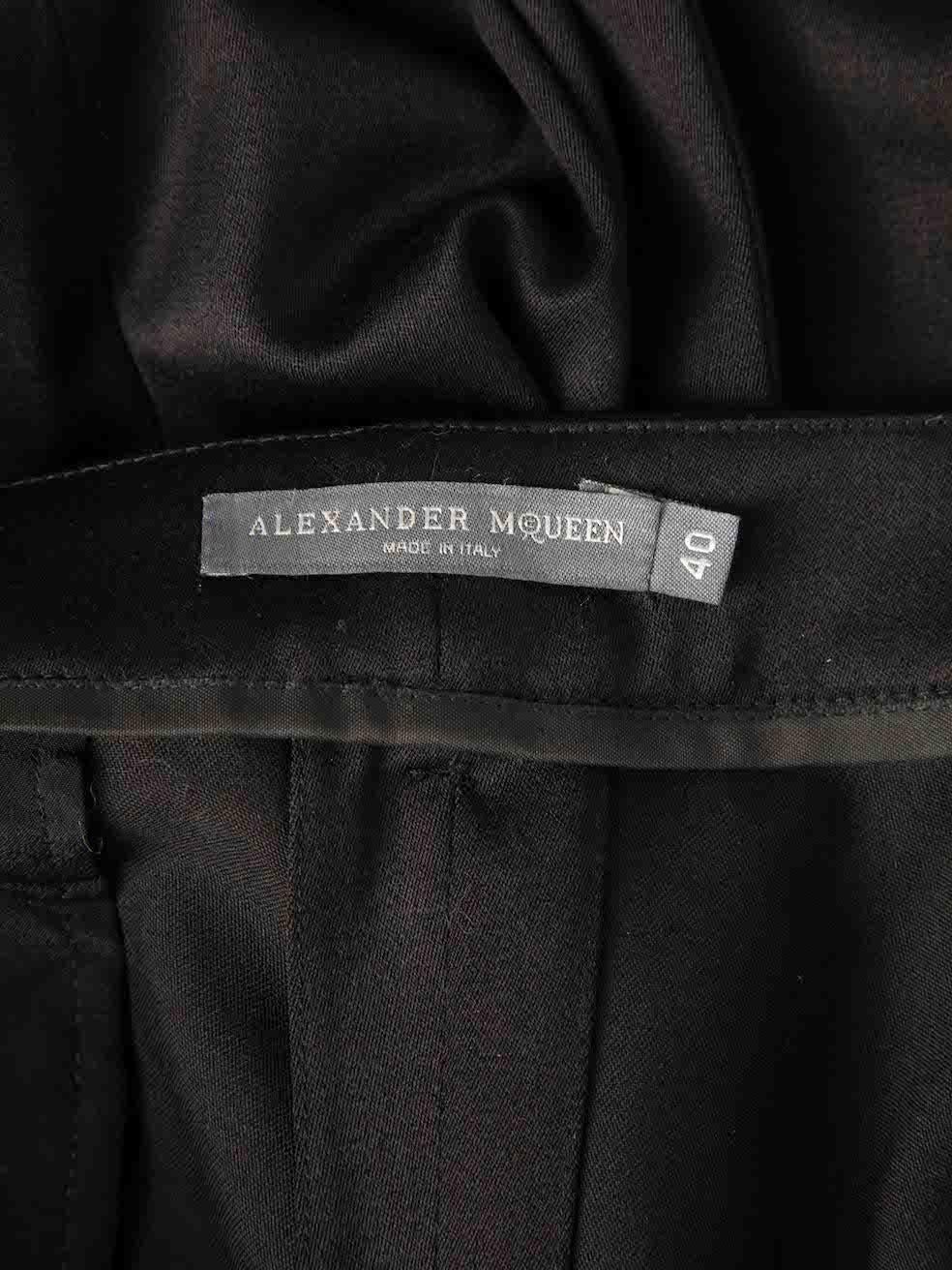 Alexander McQueen Women's Black Slit Hem Slim Fit Trousers 1
