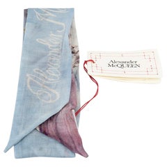 Alexander McQueen Women's Blue Wool Printed Eden Scarf