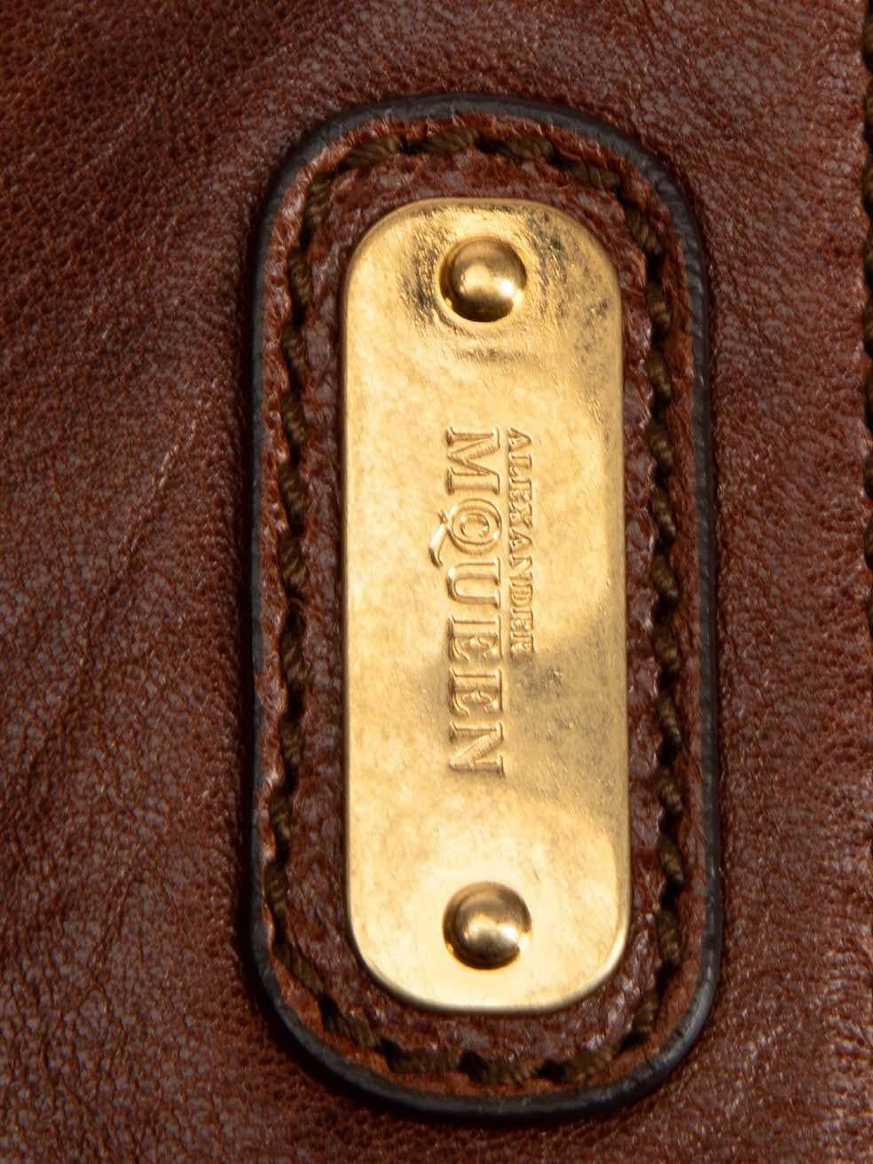 Alexander McQueen Women's Brown Leather Cosmetic Bag 3
