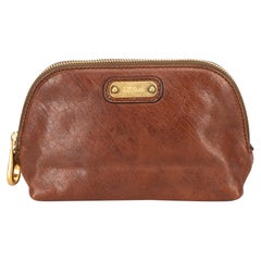 Used Alexander McQueen Women
s Brown Leather Cosmetic Bag