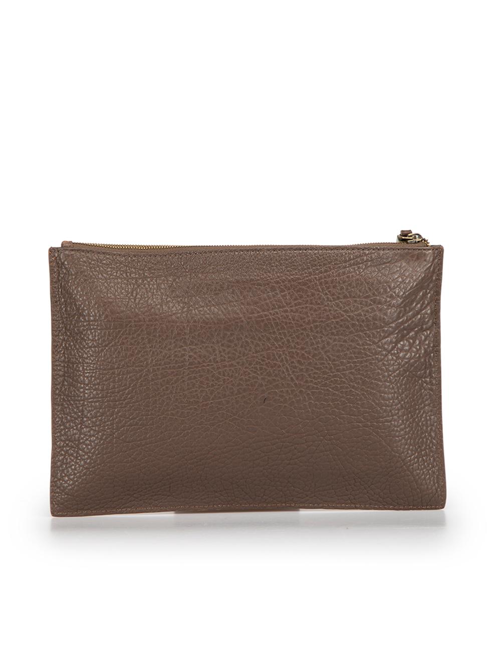 Alexander McQueen Women's Brown Leather Razor Clutch In Good Condition For Sale In London, GB