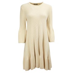 Alexander McQueen Women's Cream Wool Knit Sweater Mini Dress