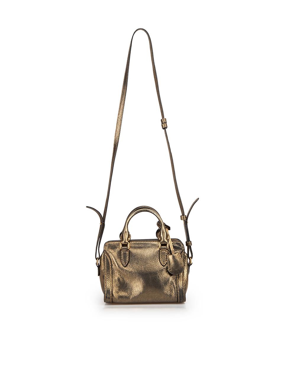 Alexander McQueen Women's Gold Leather Metallic Mini Bag In Good Condition In London, GB