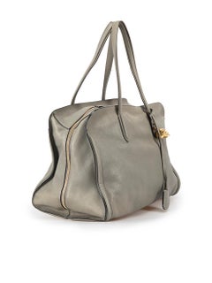 Alexander McQueen Women's Grey Leather Skull Tote Bag