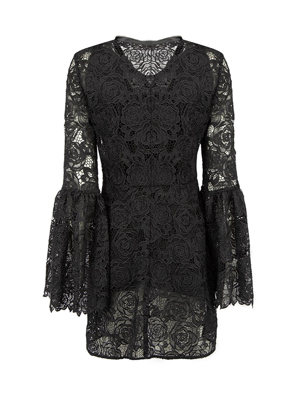 Alexander McQueen Women's McQ Black Lace Zip Up Mini Dress In New Condition In London, GB