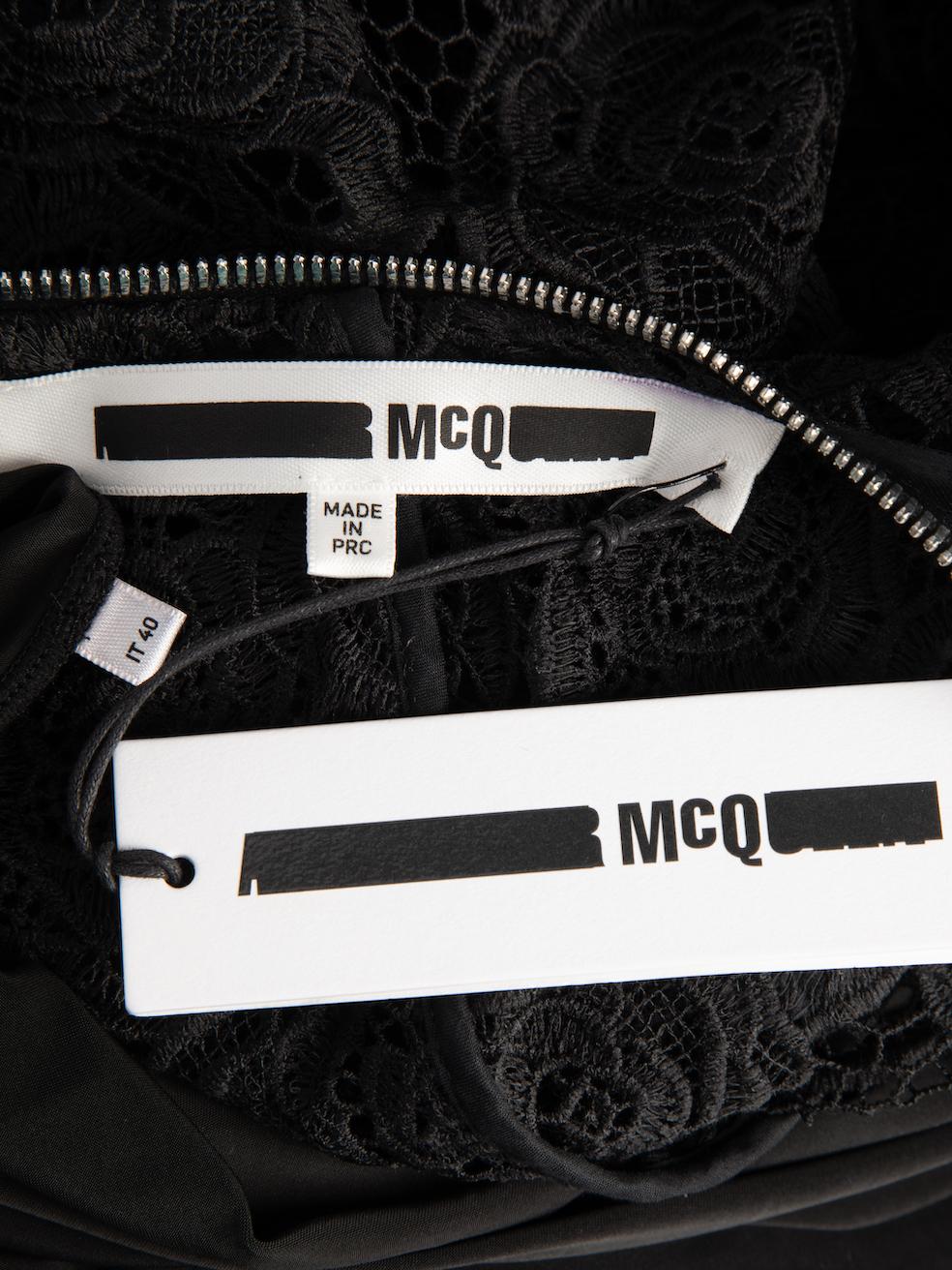 Alexander McQueen Women's McQ Black Lace Zip Up Mini Dress 1