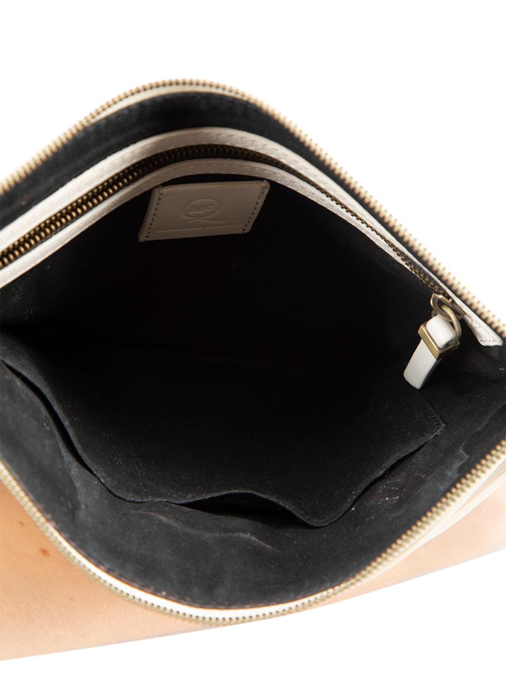 Alexander McQueen Women's McQ Ecru Leather Razor Zipped Clutch For Sale 1