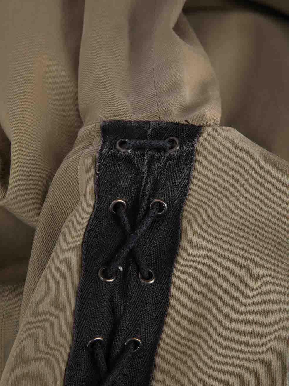 Alexander McQueen Women's McQ Khaki Lace Up Detail Jacket For Sale 1