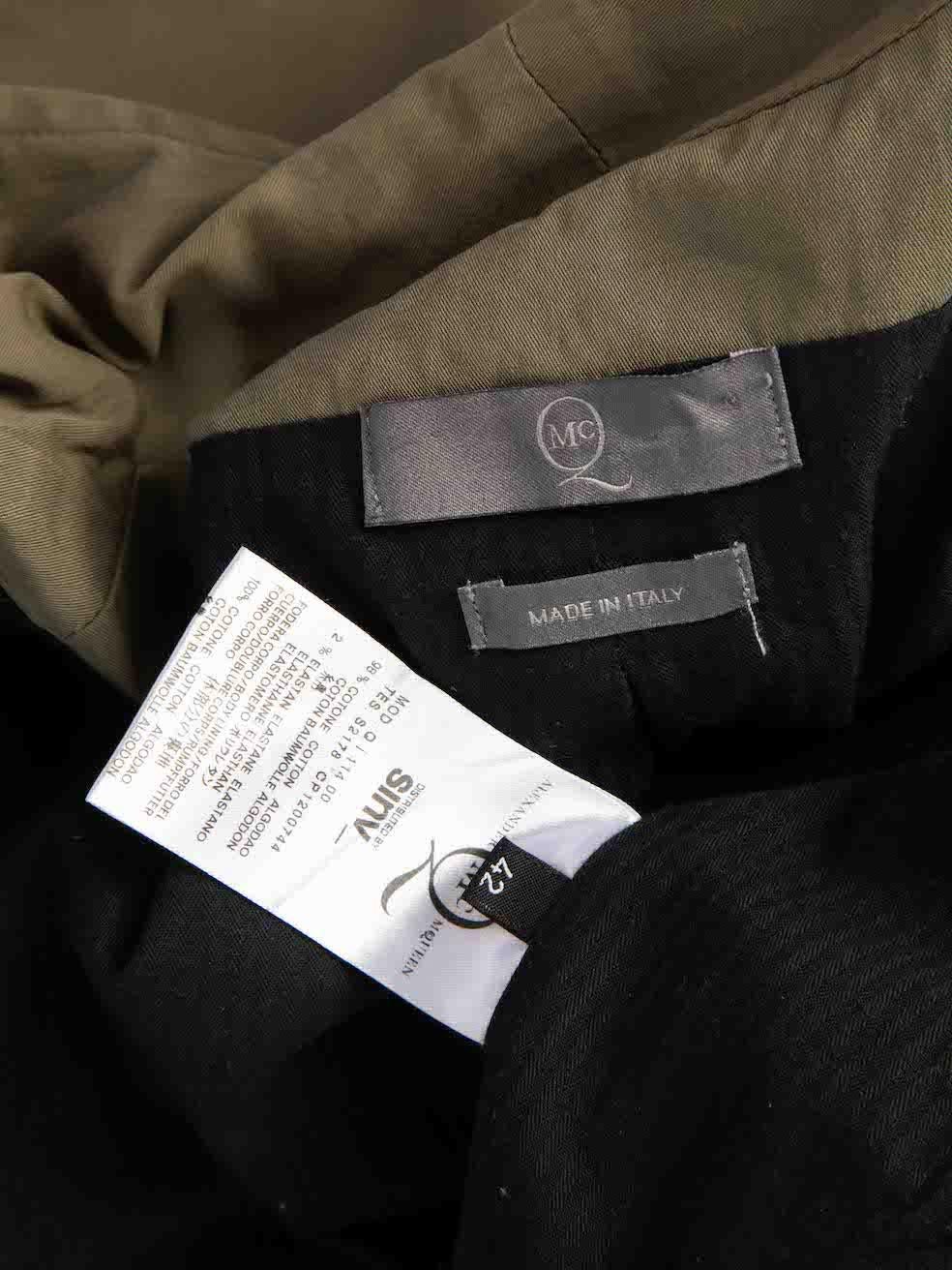 Alexander McQueen Women's McQ Khaki Lace Up Detail Jacket For Sale 2