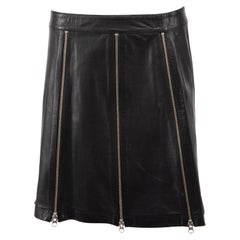 Alexander McQueen Women's MCQ Leather Zipper Detail Mini Skirt