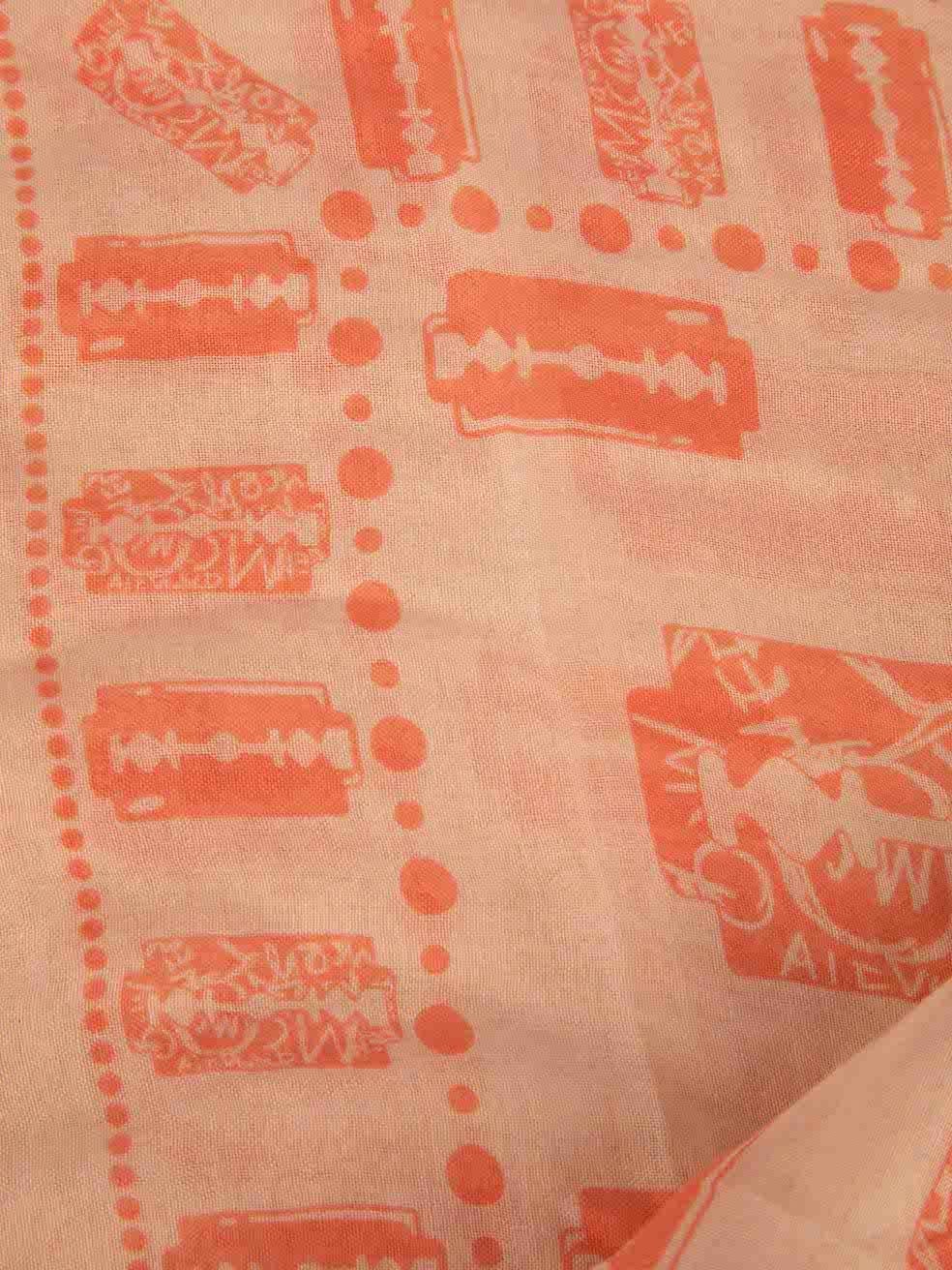 Orange Alexander McQueen Women's McQ Pink Razor Pattern Scarf