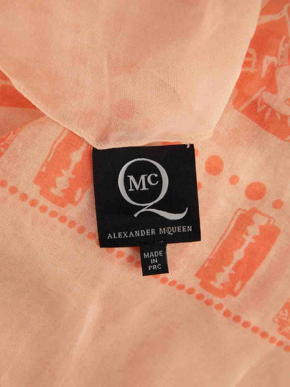 Alexander McQueen Women's McQ Pink Razor Pattern Scarf In Good Condition In London, GB