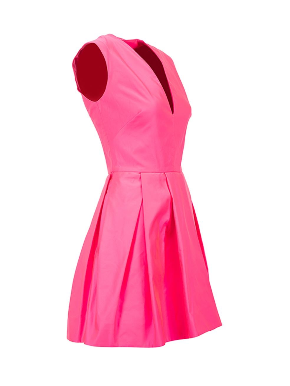 CONDITION is Very good. Hardly any visible wear to dess is evident on this used McQ designer resale item. 
 
 Details
  Pink
 Polyester
 Mini pleated dress
 V neckline
 Back zip closure with hook and eye
 
 
 Made in Italy
 
 Composition
 100%