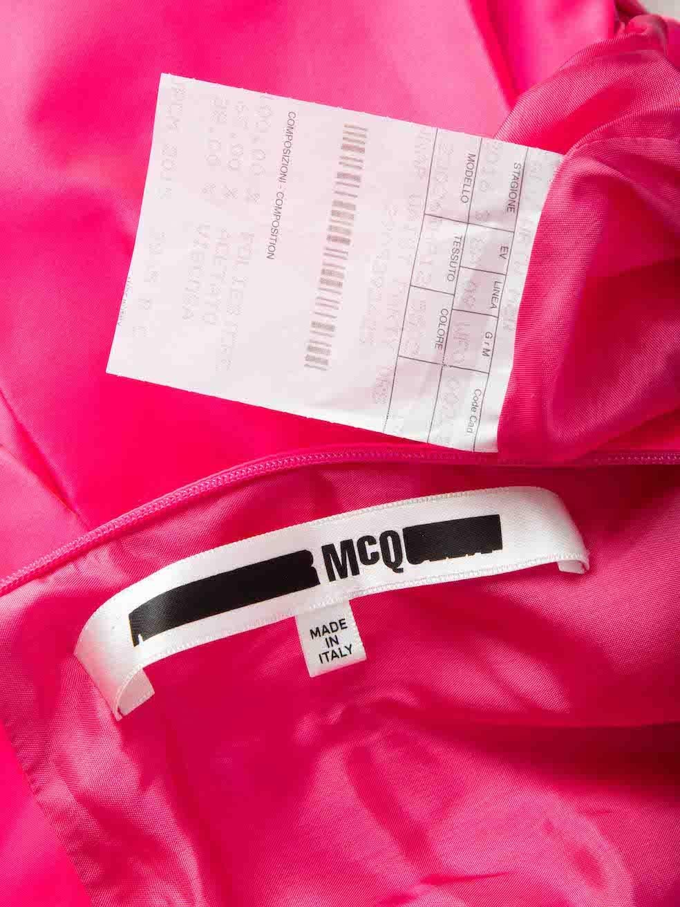Alexander McQueen Women's McQ Pink V-Neck Pleated Mini Dress 1